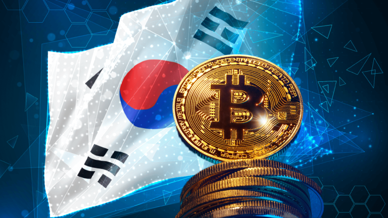 Ilustración de blockchain y criptomonedas con sello de certificación venture en Corea del Sur