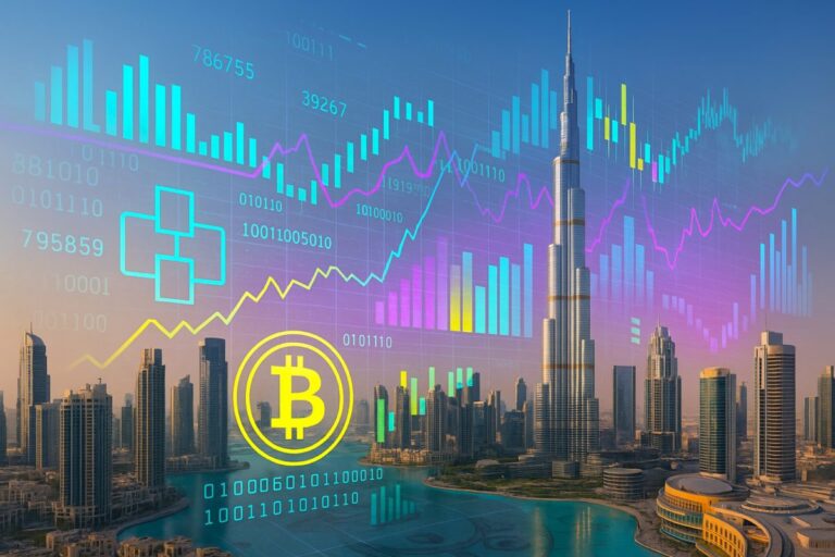 Representación digital de Emiratos Árabes Unidos adoptando el Marco de Reporte de Criptoactivos de la OCDE para fortalecer transparencia fiscal