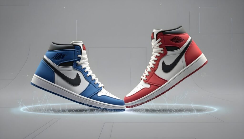 Imagen conceptual de sneaker NFTs con logos de Nike y StockX representando acuerdo legal