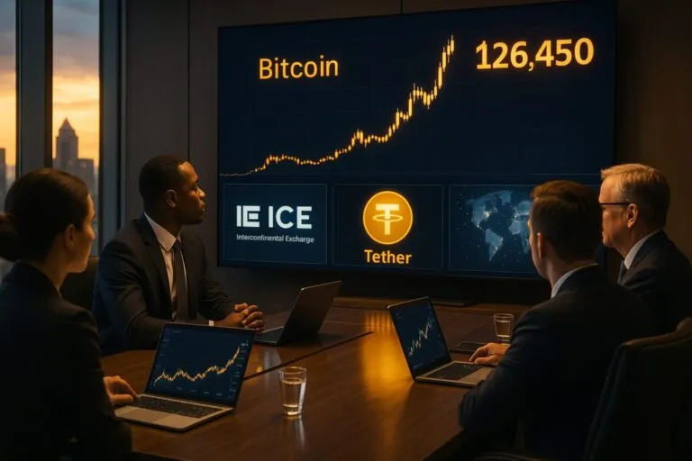 Bitcoin supera los 126 mil dólares y lidera una nueva ola corporativa junto a ICE y Tether