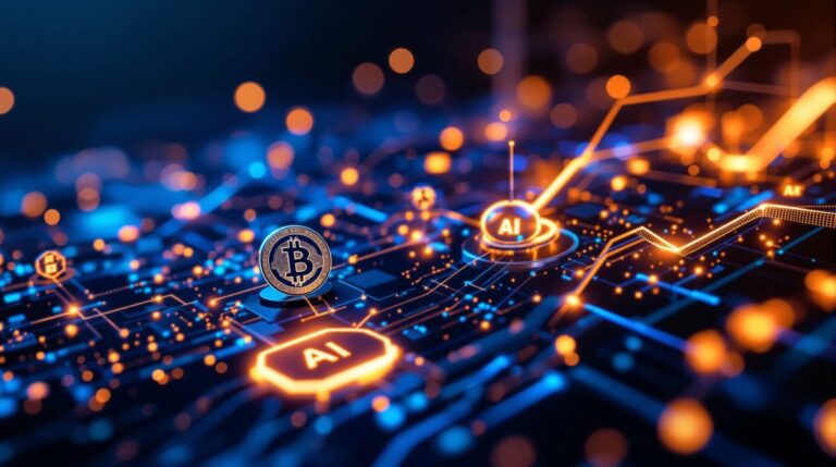 Representación digital del protocolo Coinbase X402 impulsando pagos con inteligencia artificial y stablecoins en blockchain