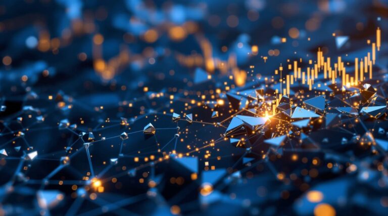 Imagen conceptual de la red blockchain Kadena Layer 1 apagándose con validadores operativos y caída del token KDA