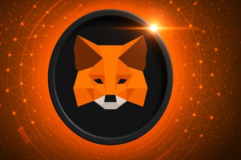 Usuario joven analiza en su wallet los detalles del airdrop de MetaMask y el token MASK
