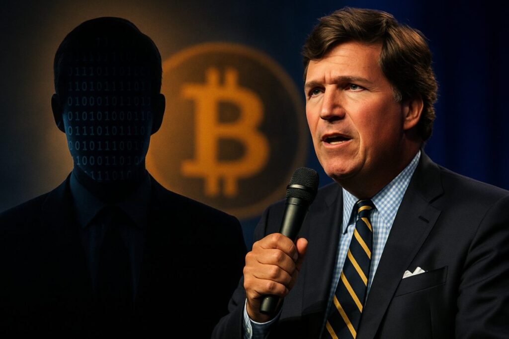 Tucker Carlson menciona posibles vínculos entre Satoshi Nakamoto y la CIA mientras Bitcoin alcanza nuevos niveles de cotización.