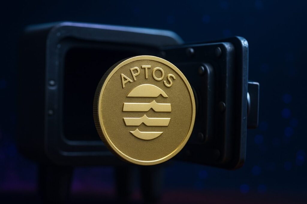 Visual que muestra el impacto del desbloqueo de tokens de Aptos en el mercado de criptomonedas