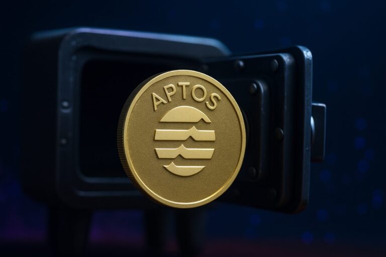 Visual que muestra el impacto del desbloqueo de tokens de Aptos en el mercado de criptomonedas