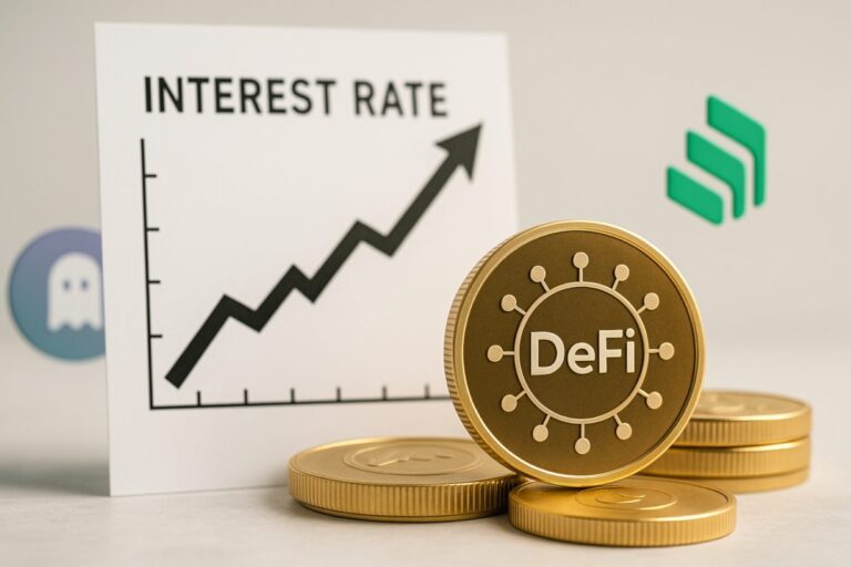 Gráfico representando la influencia de la tasa de interés en el ecosistema DeFi
