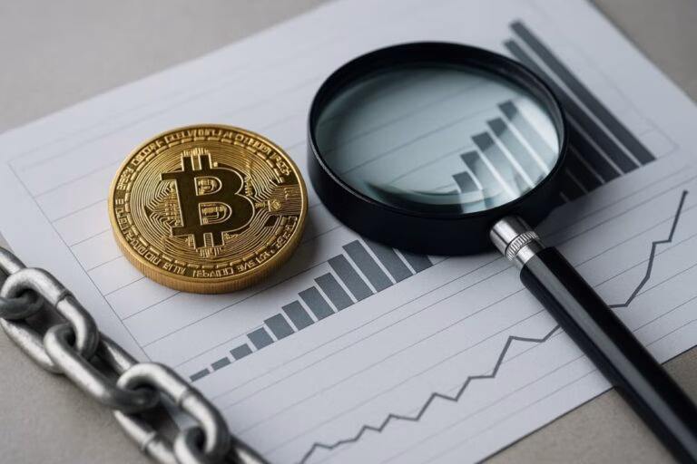 Ilustración editorial sobre lavado de dinero en criptomonedas y regulación global