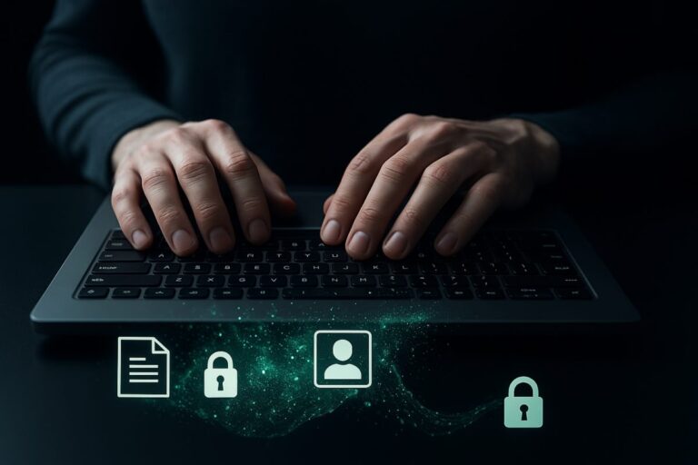 Visualización digital de un ciberataque con datos personales vulnerados y candados de seguridad abiertos