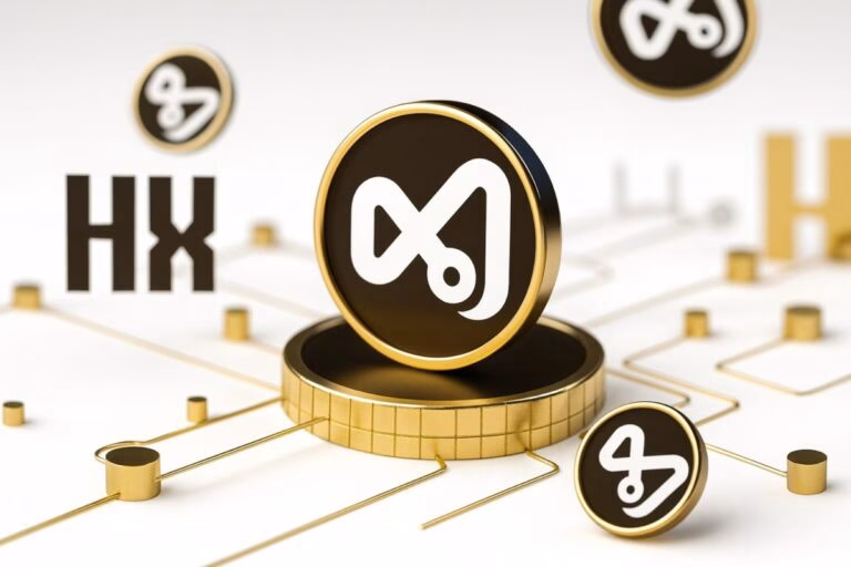 Representación visual del token MTX y su impacto en la salud digital mediante blockchain y preventa global