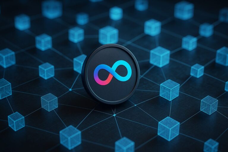 Representación editorial de ICP cripto en la red Internet Computer con estética Web3 y descentralizada