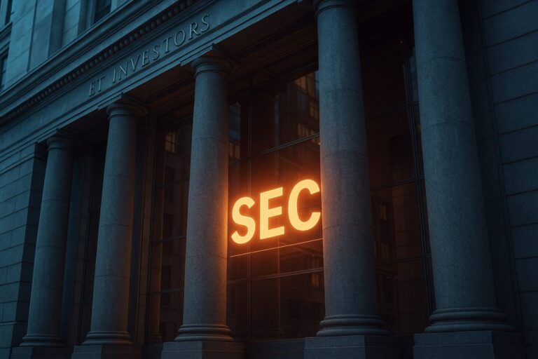 Imagen editorial que representa tokens digitales bajo revisión de la SEC de EE. UU.