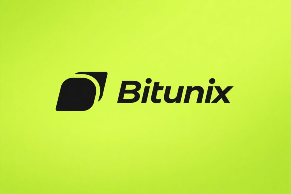 Logotipo profesional de Bitunix sobre fondo verde neón, visualmente claro y dinámico, optimizado para medios digitales