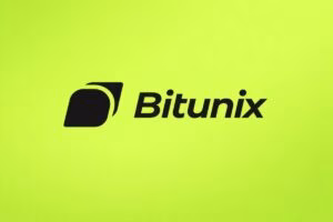 Logotipo profesional de Bitunix sobre fondo verde neón, visualmente claro y dinámico, optimizado para medios digitales
