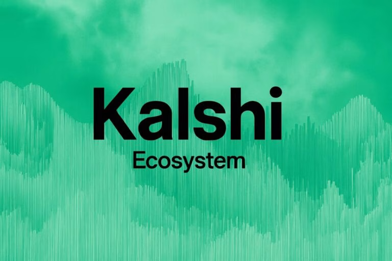 Visual moderno de Kalshi Ecosystem con estilo profesional, vinculado a contratos tokenizados y blockchain en Solana