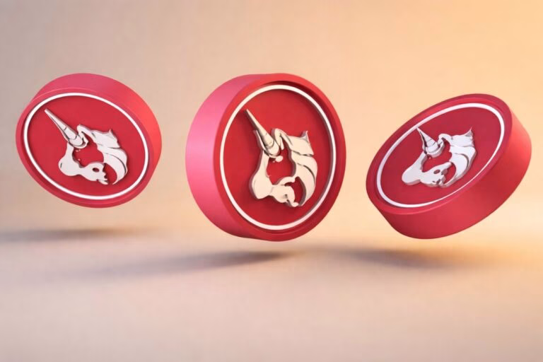 visualización de Uniswap y token UNI vinculado a ingresos de protocolo de trading descentralizado