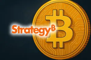 Visual que representa la venta de Bitcoin Strategy y su posible impacto en la volatilidad y liquidez del mercado cripto.