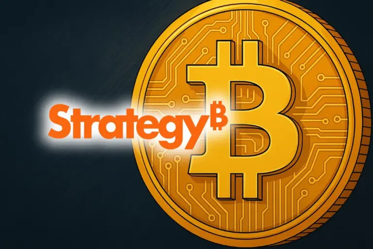 Visual que representa la venta de Bitcoin Strategy y su posible impacto en la volatilidad y liquidez del mercado cripto.