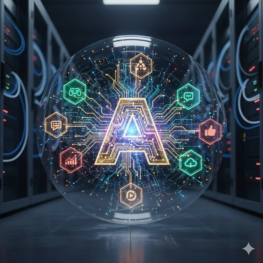 Visual de appchain cripto con múltiples blockchains específicas conectadas ilustrando optimización para aplicaciones blockchain
