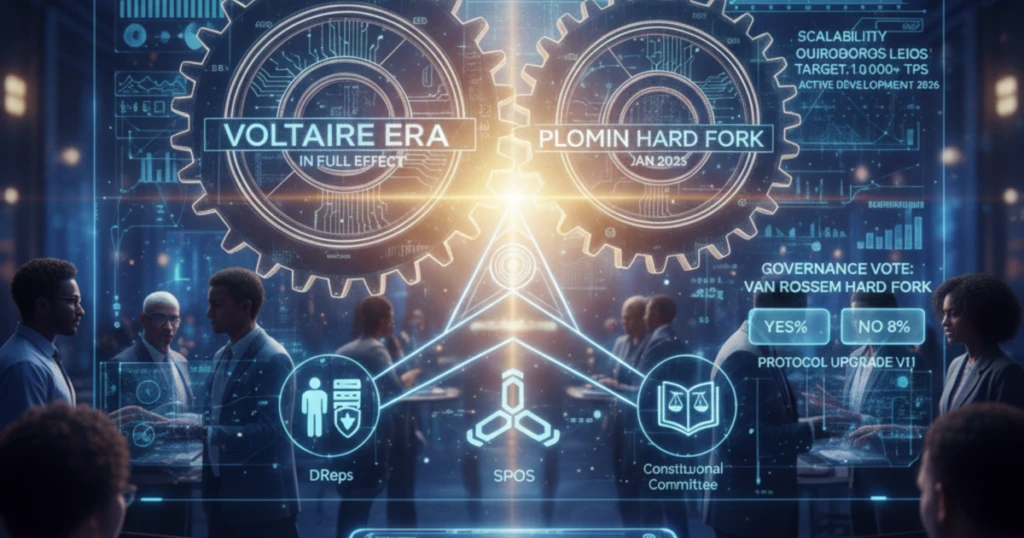 Hard fork Chang Cardano mostrando la transición hacia gobernanza descentralizada on chain dentro de la blockchain de ADA