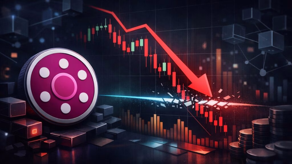 DOT cae en Estados Unidos tras perder soporte clave con alto volumen y señales técnicas bajistas