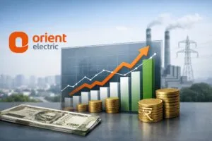 Gráfica con indicadores financieros que reflejan la recuperación de Orient Electric en el mercado indio