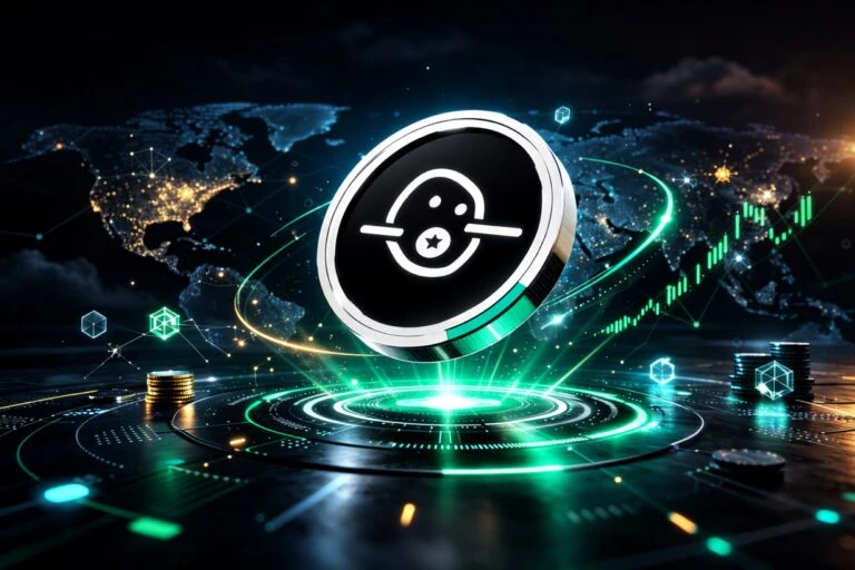 Representación digital de GORK token con visualización de liquidez y expansión en mercados cripto internacionales