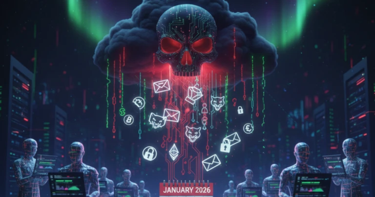 Crimeware as a Service representado como amenazas de malware y phishing dirigidas a usuarios de criptomonedas en enero