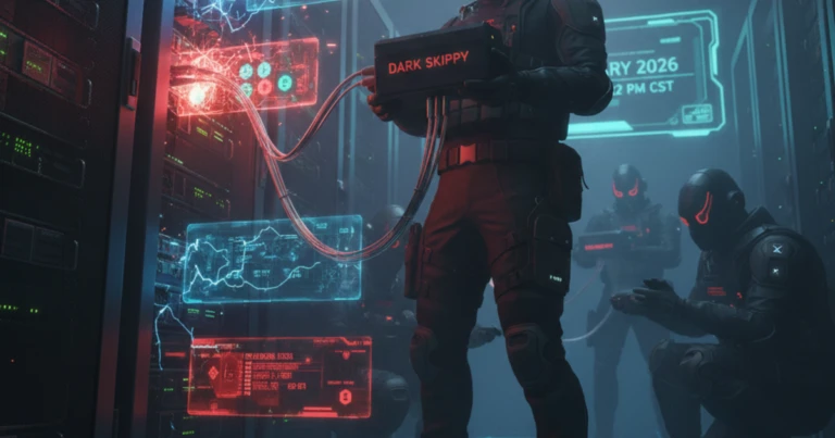 Dark Skippy representado como un ataque físico que compromete hardware y pone en riesgo claves privadas de usuarios cripto