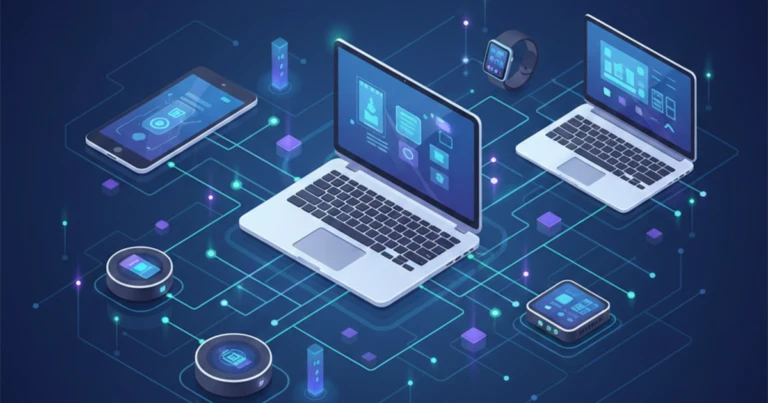 Red DePIN representada como infraestructura física conectada a blockchain con participación comunitaria e incentivos digitales