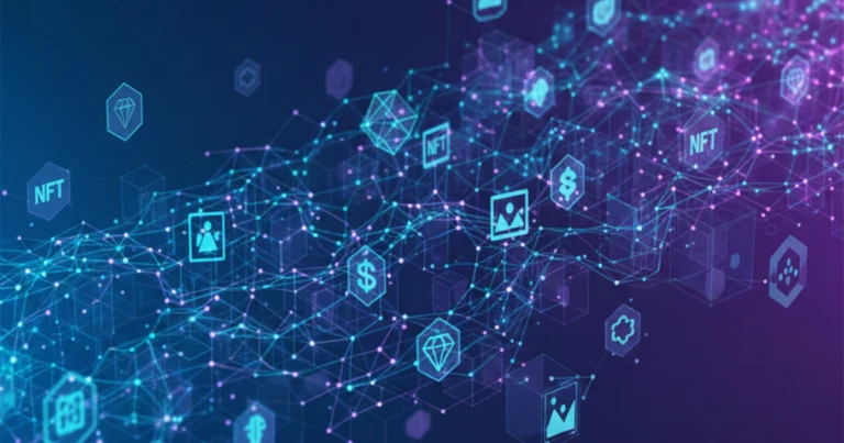 ERC-404 representado como un estándar de Ethereum que combina tokens fungibles y NFTs en un activo híbrido