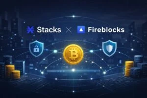 Imagen que muestra integración de Fireblocks con Stacks para DeFi institucional en Bitcoin