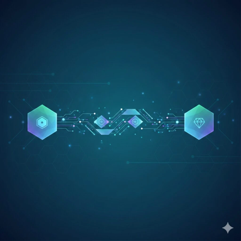 Ilustración de contratos inteligentes y liquidez DeFi que explica el funcionamiento de los flash loans en blockchain