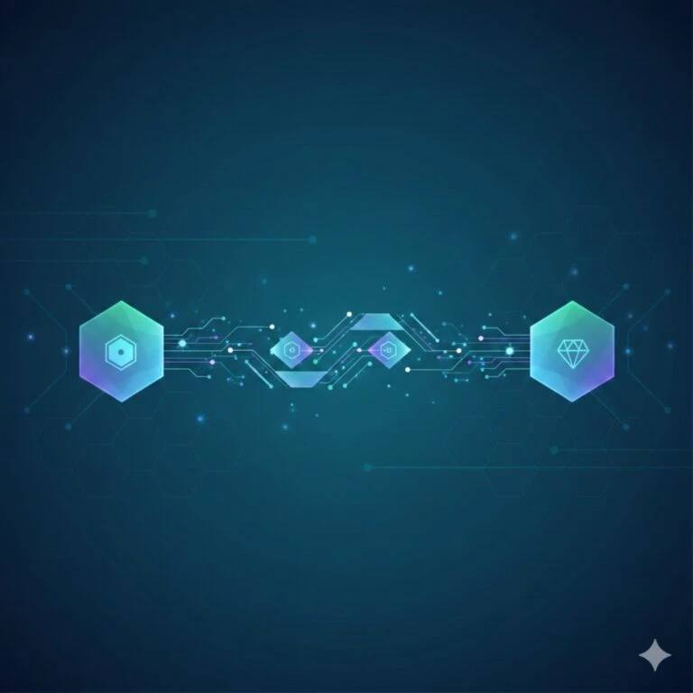 Ilustración de contratos inteligentes y liquidez DeFi que explica el funcionamiento de los flash loans en blockchain
