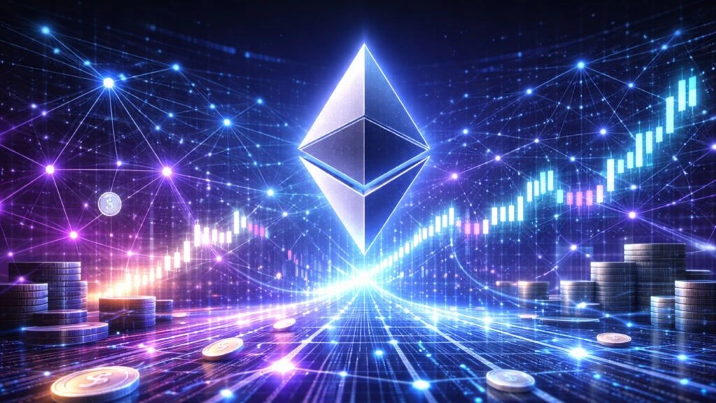 Ethereum con aumento de actividad en blockchain y tráfico de red de criptomonedas