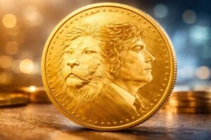 Milei monedas de oro en Argentina y debate sobre activos refugio, confianza financiera y crecimiento del uso de criptomonedas