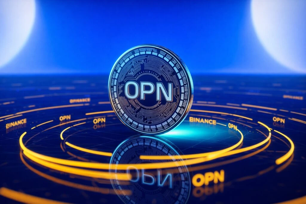 Ilustración de mercados cripto que muestra dinámicas de predicción macro con Opinion OPN