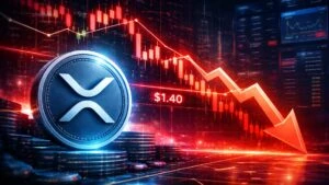 XRP cae tras perder soporte de $1.40 y refleja presión bajista en el mercado cripto