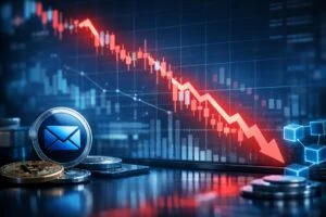 Dmail token cae tras cierre del proyecto con fuerte presión de venta en mercados cripto globales