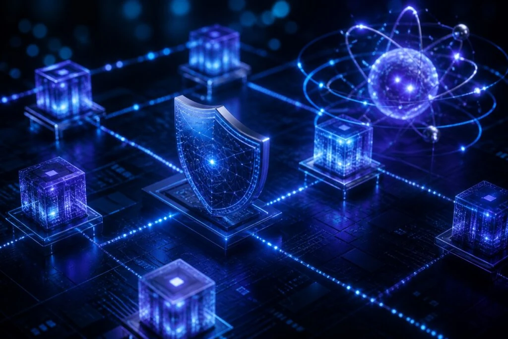 seguridad blockchain resistente a computación cuántica en redes descentralizadas