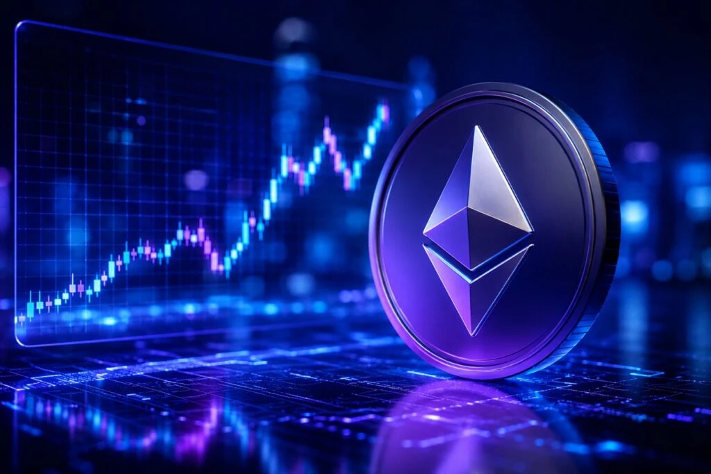 Precio de Ethereum con señales alcistas y aumento del interés inversor en mercados cripto