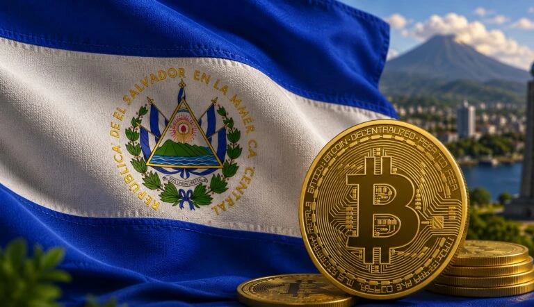 Representación de la estrategia de reservas de bitcoin impulsada por El Salvador