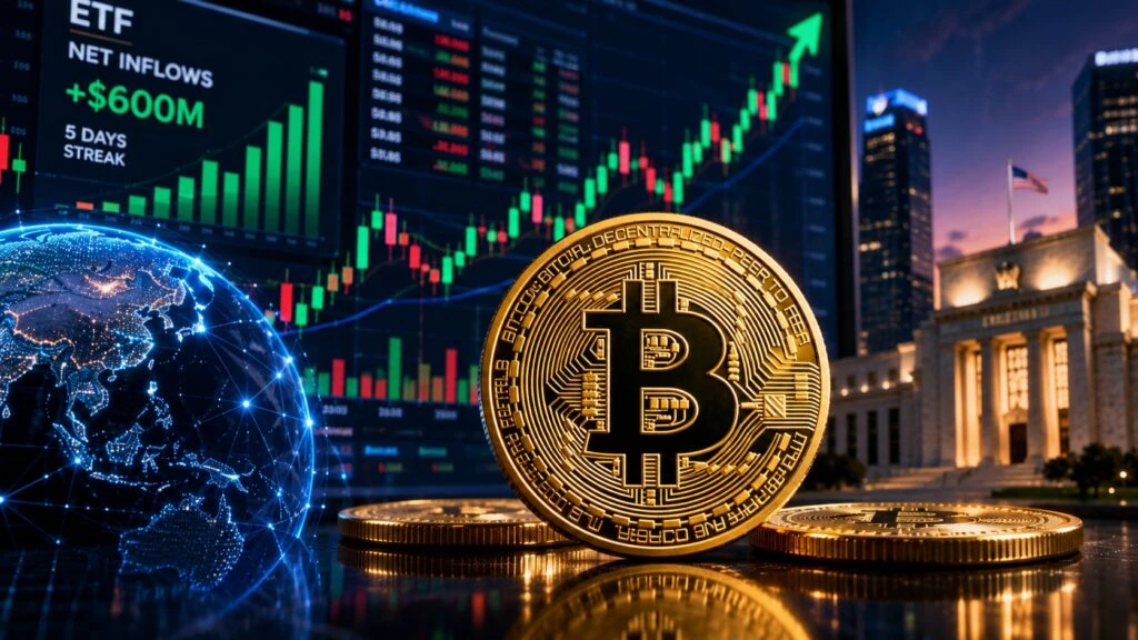 Bitcoin avanza por las compras en ETF y el repunte de las acciones tecnológicas antes de la reunión de la Reserva Federal.
