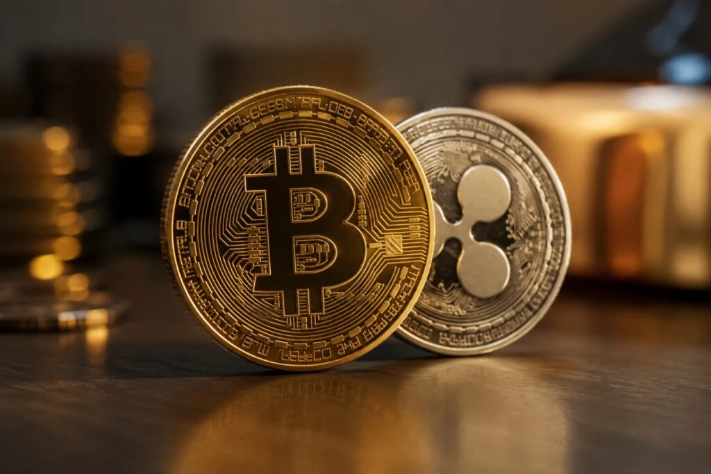 Par XRP Bitcoin con Bitcoin mostrando mayor fortaleza relativa en el mercado cripto.
