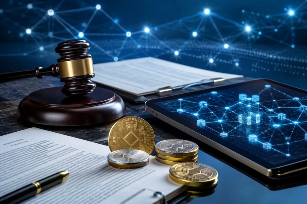 Regulación cripto en Estados Unidos con marco legal para activos digitales y blockchain