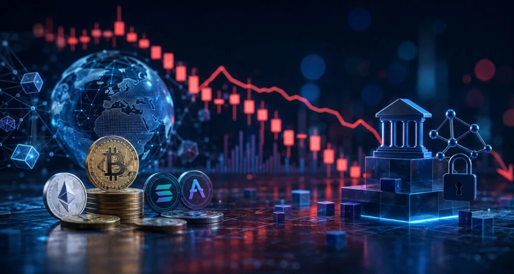 Préstamos cripto caen mientras DeFi pierde peso durante el desapalancamiento global.