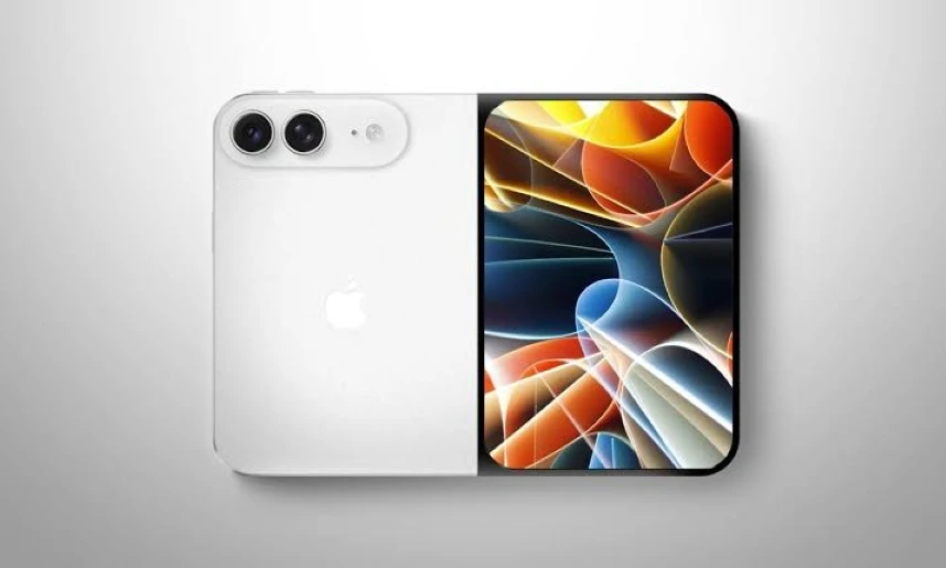 Teléfono inteligente plegable que representa el iPhone Duo y el posible aumento de producción solicitado por Apple ante la demanda inicial.