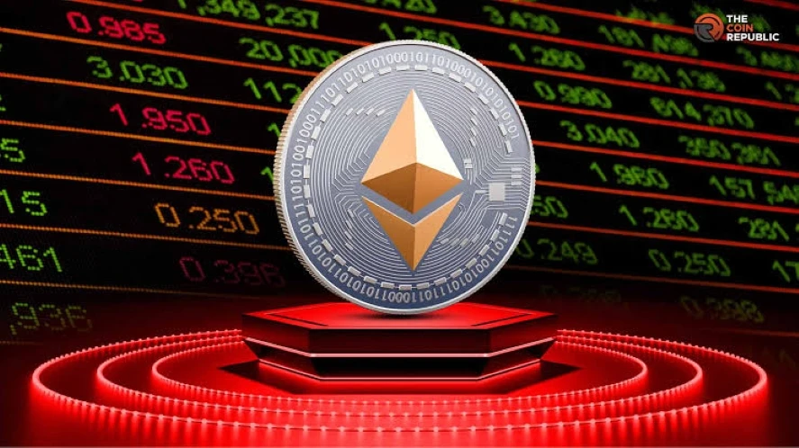 Moneda de Ethereum junto a un gráfico financiero que representa la caída de su cotización durante el 22 de octubre de 2026.